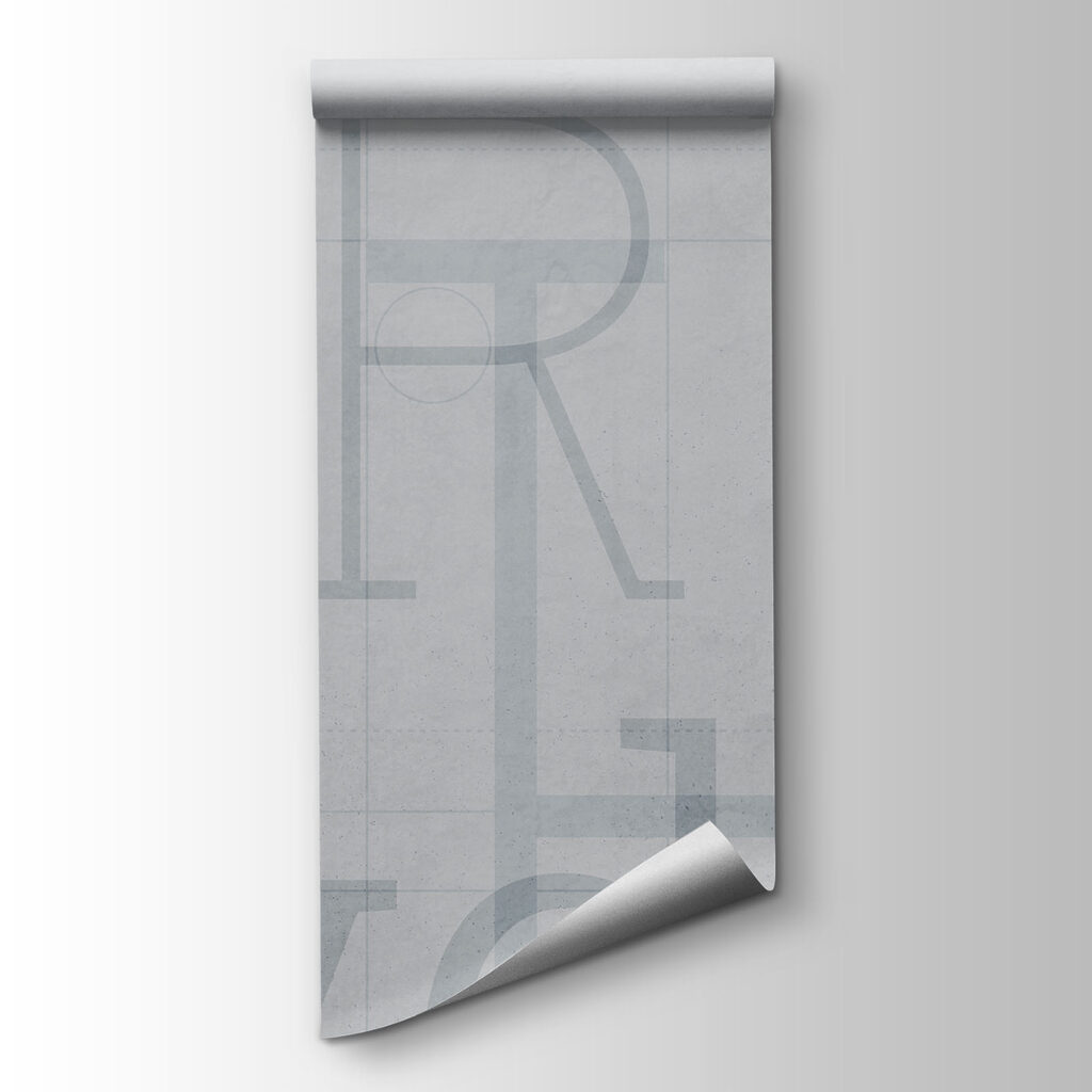 Grey background with letters