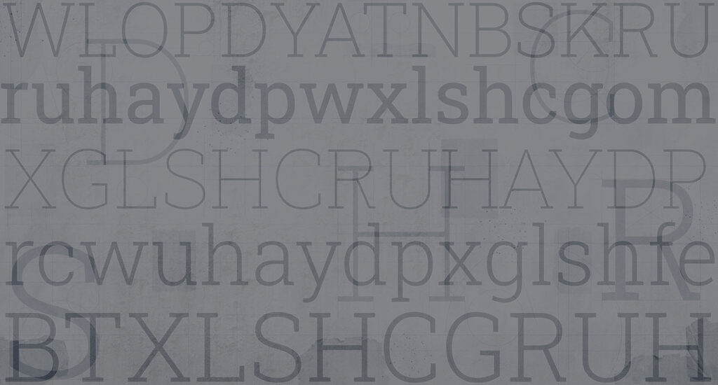 Grey background with letters