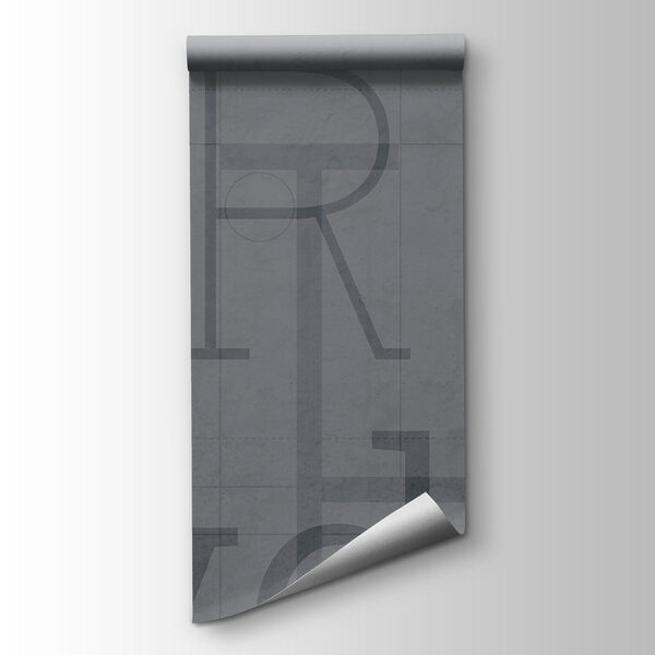 Grey background with letters