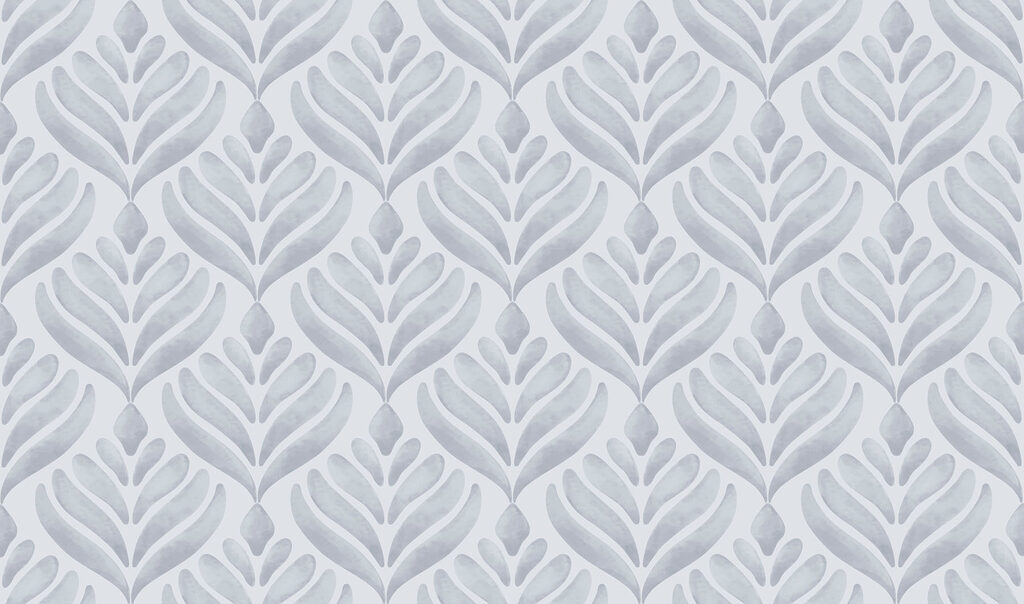 Pattern of leaves on a white background