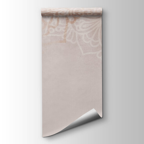 White and pink background with white mandalas