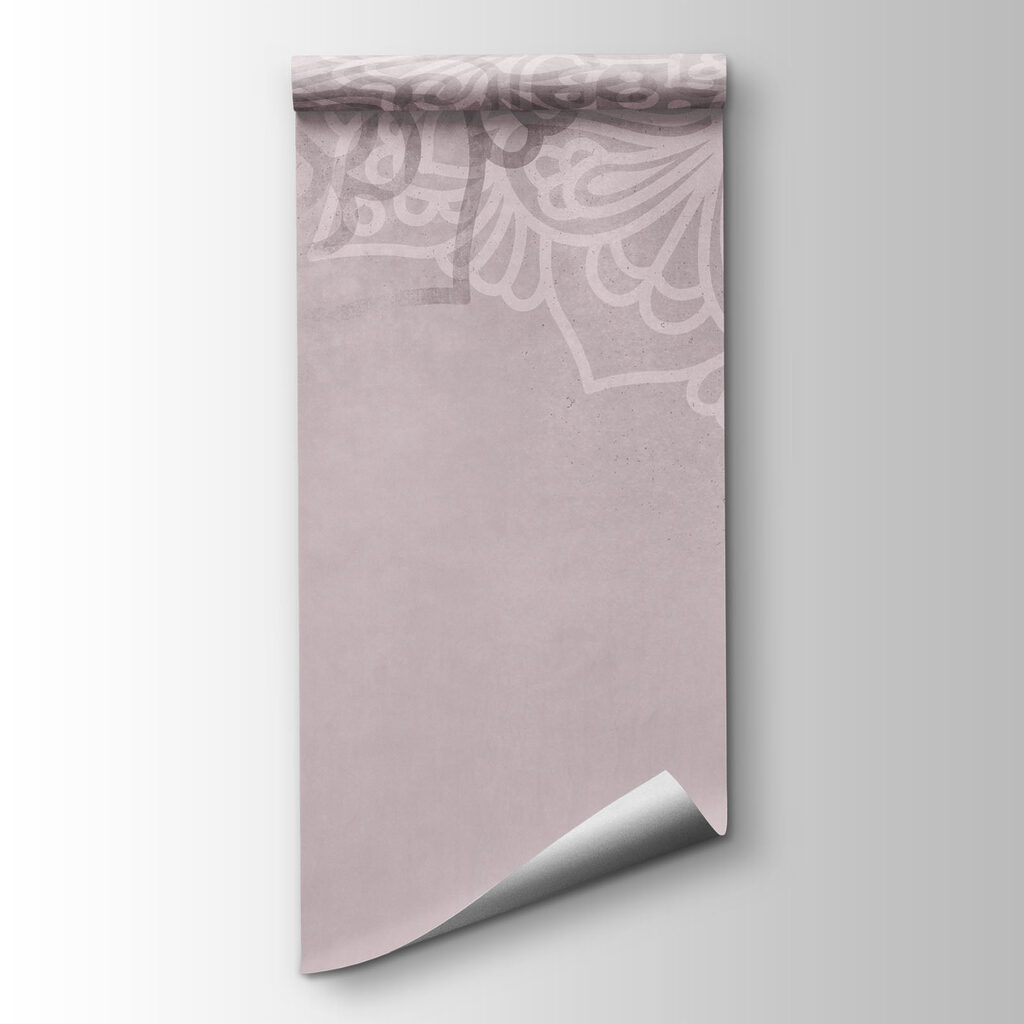 White and pink background with white mandalas