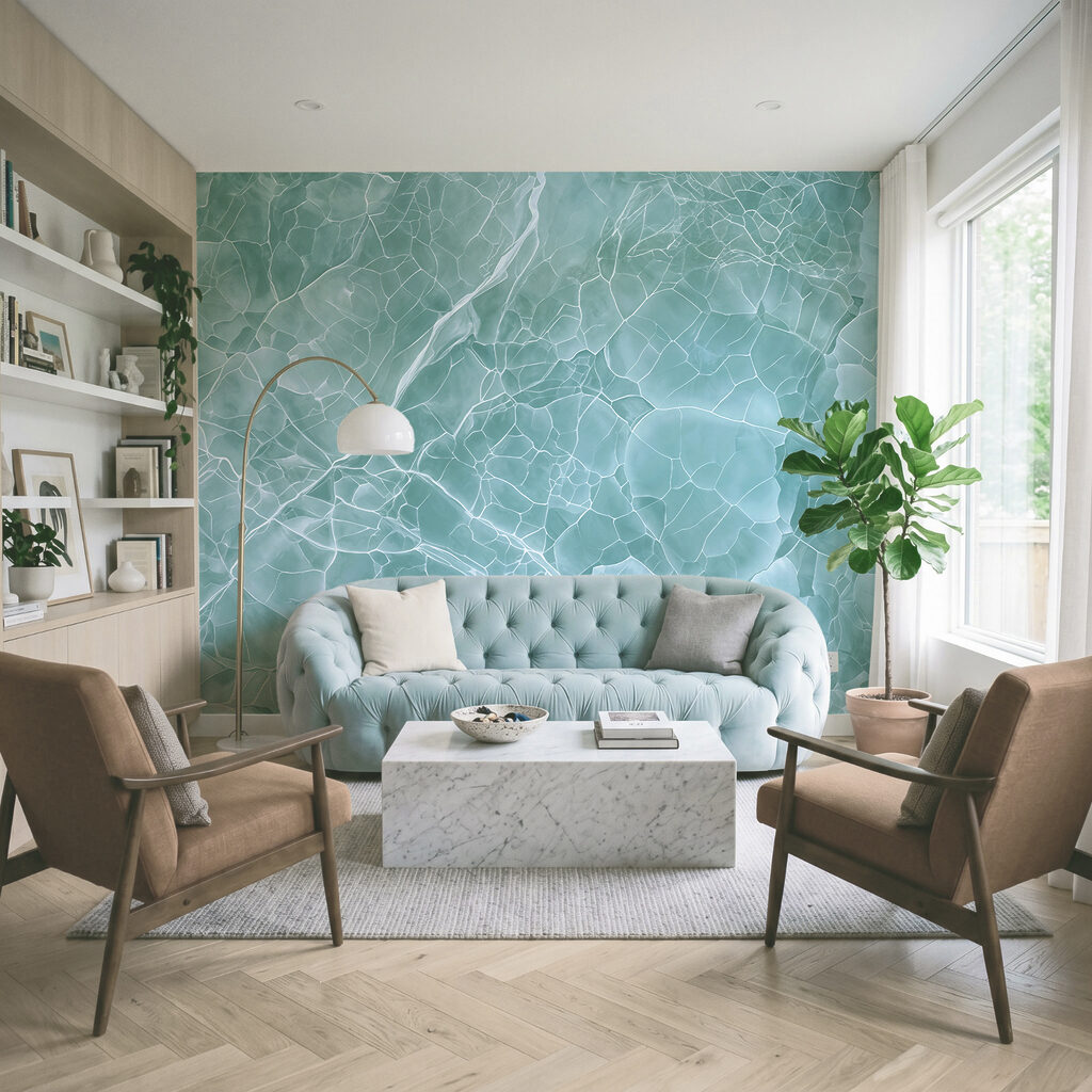 Design abstract cu fundal turcoaz, care inspiră liniște Design abstract cu fundal turcoaz, care inspiră liniște