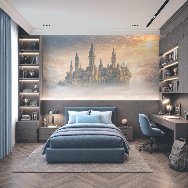 Castel pe un deal, cu nori Castel pe un deal, cu nori