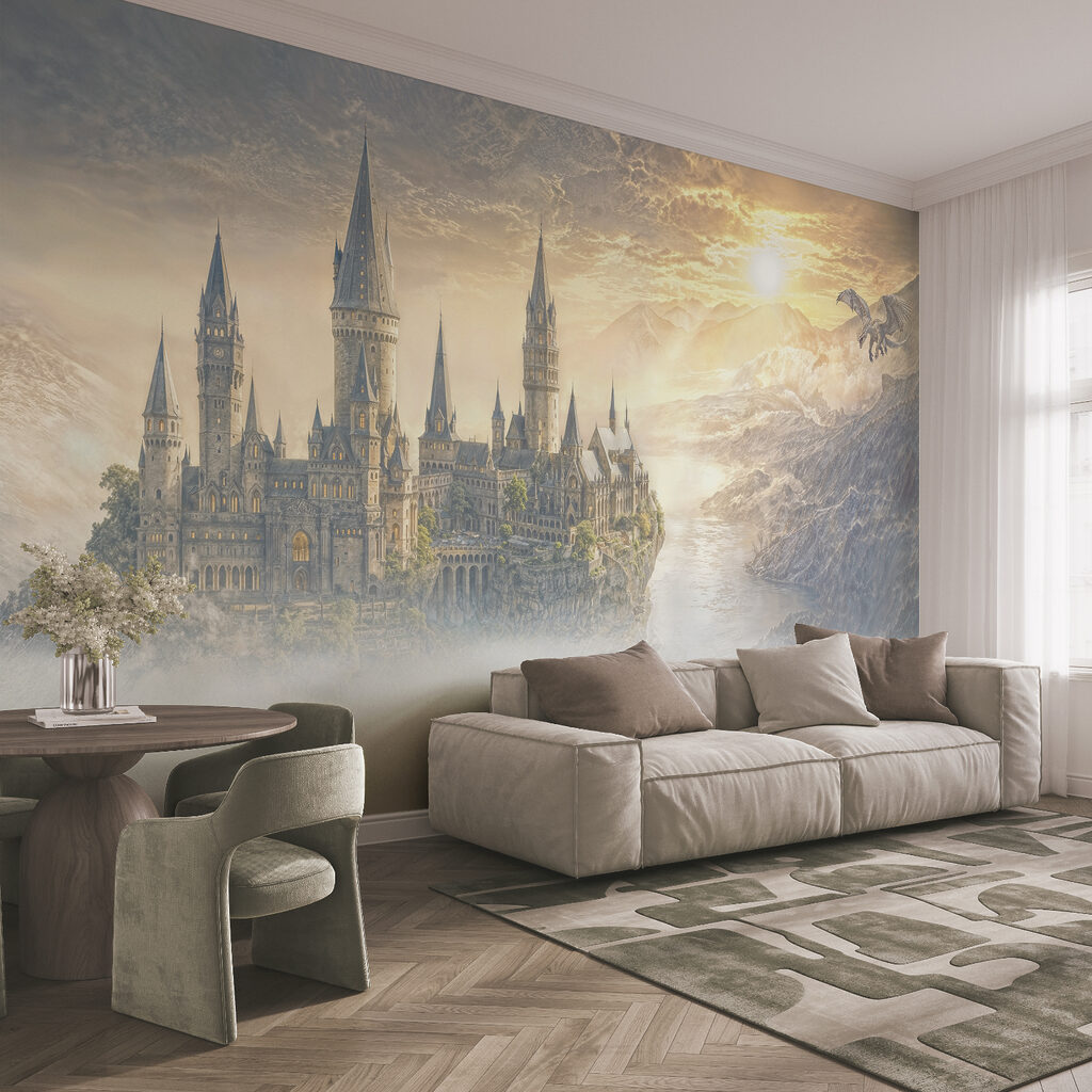 Castel pe un deal, cu nori Castel pe un deal, cu nori