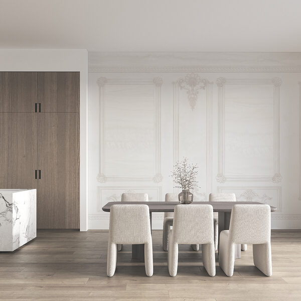Perete alb cu motive ornamentale Perete alb cu motive ornamentale