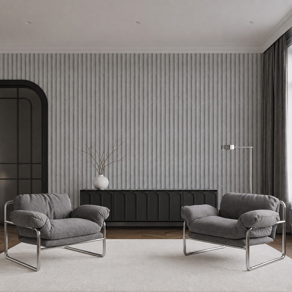 Design minimalist cu un model de linii verticale