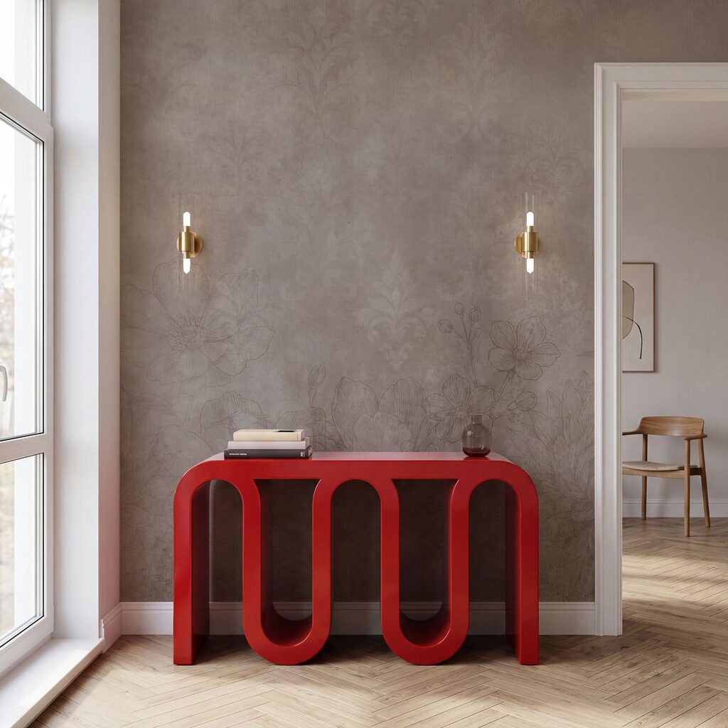 Motive florale delicate pe un fundal în nuanțe discrete