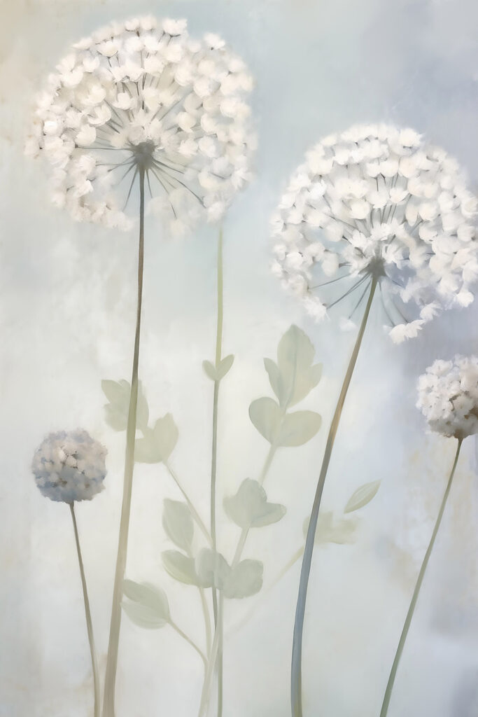 Painting of white flowers Painting of white flowers