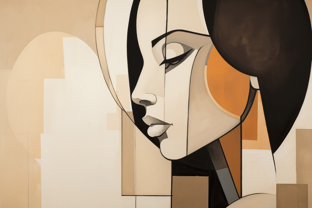 Painting of a woman's face Painting of a woman's face