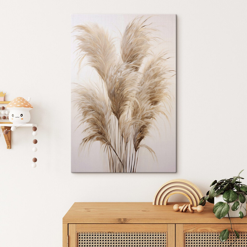Bunch of brown and white grass