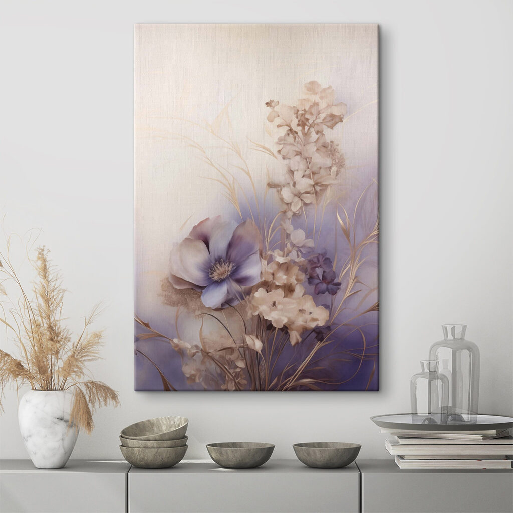Painting of flowers on a white background Painting of flowers on a white background