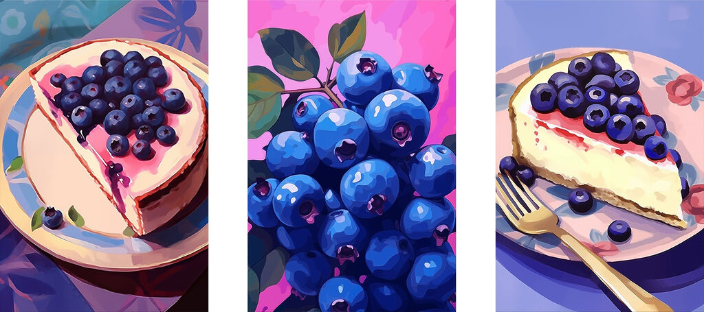 Collage of blueberries