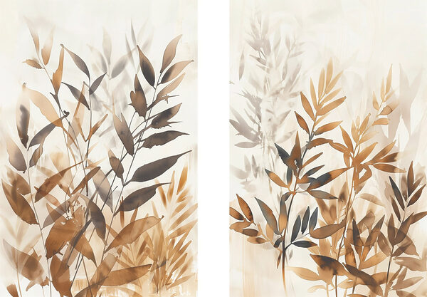 Soft botanical elegance in muted tones