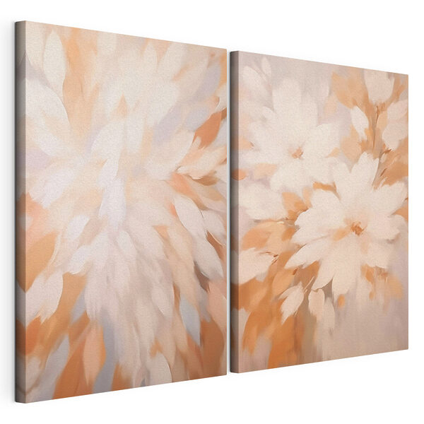 Tablou modular pe pânză Pictură cu flori pe un perete