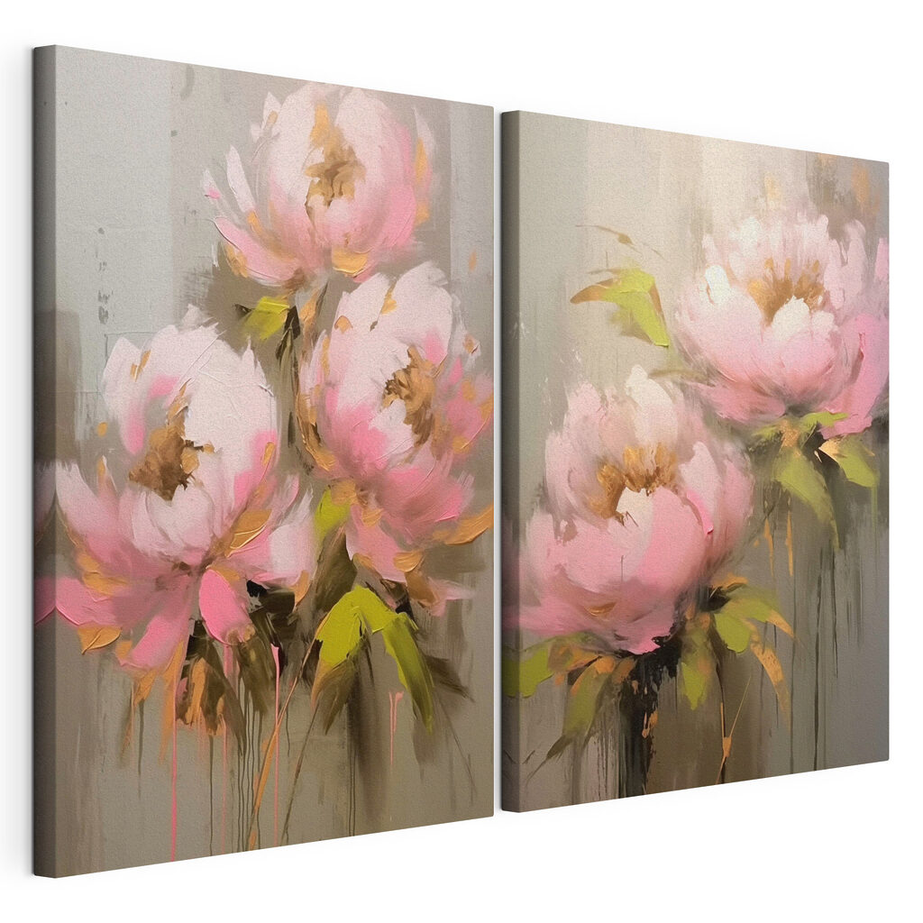 Painting of flowers on a grey background