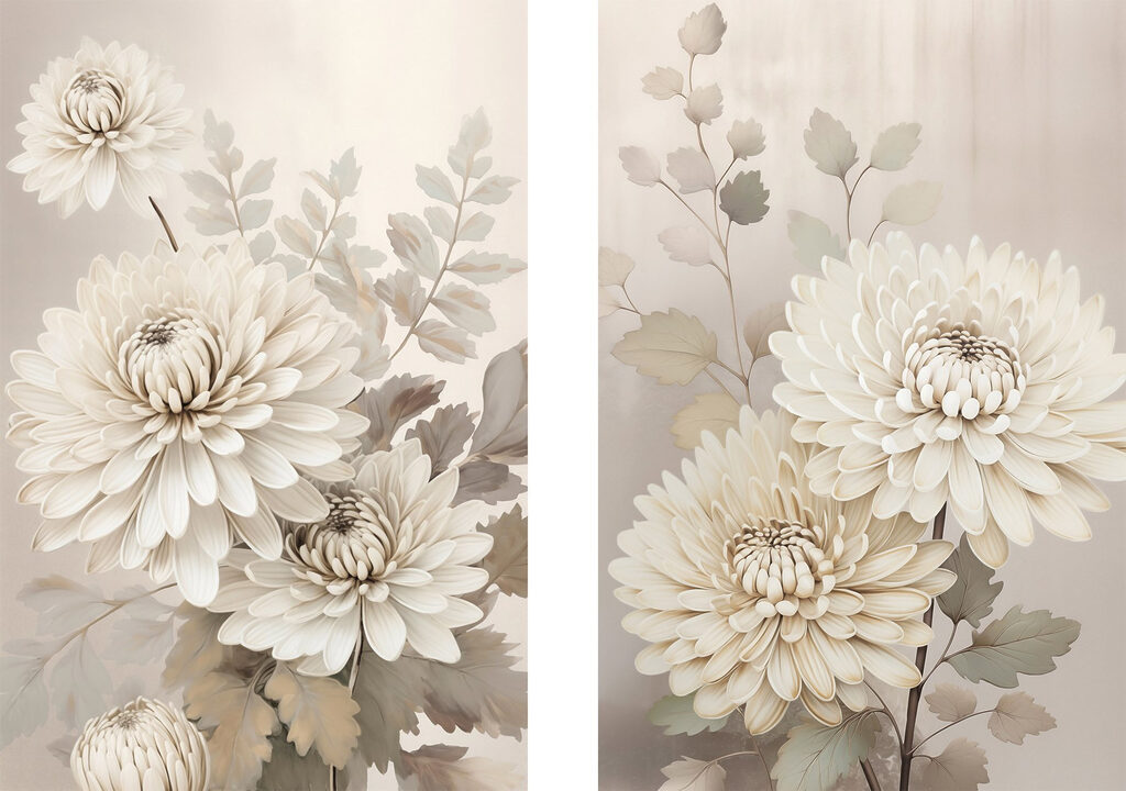 Delicate blooms in soft shades