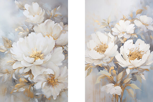 Painting of white flowers
