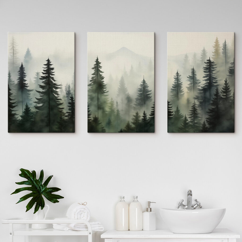 Group of trees in fog