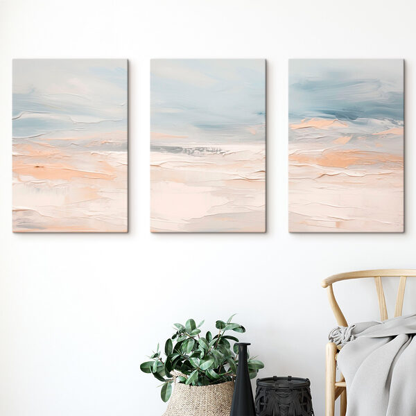 Group of paintings of a beach