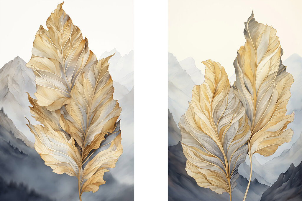 Autumn leaves against serene background Autumn leaves against serene background