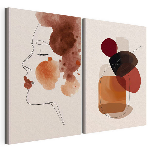 Artă abstractă care pune în valoare formele naturale Tablou modular pe pânză Artă abstractă care pune în valoare formele naturale