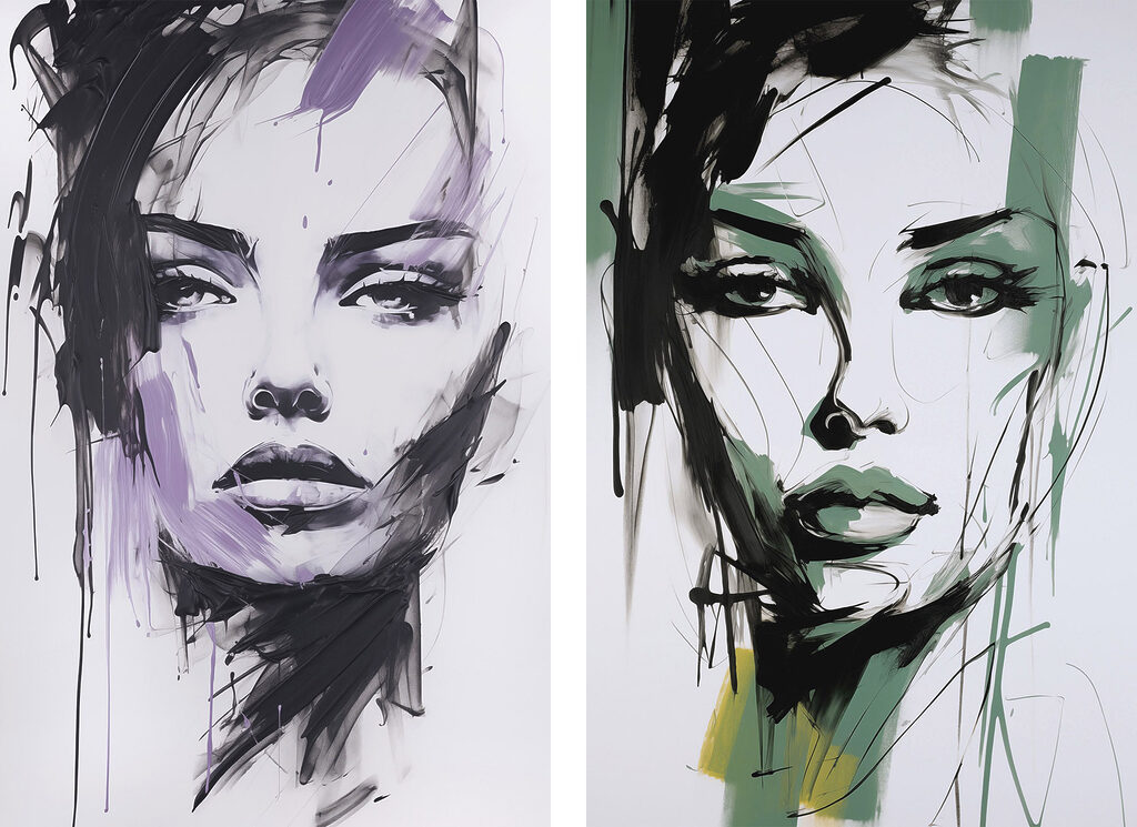 Painting of a woman's face