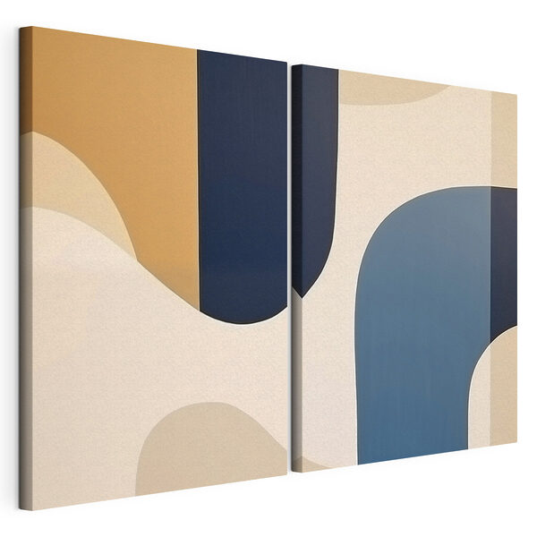 Tablou modular pe pânză Forme abstracte în culori liniștitoare