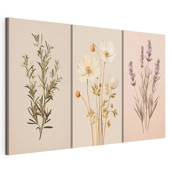 Tablou cu flori albe Tablou modular pe pânză Tablou cu flori albe