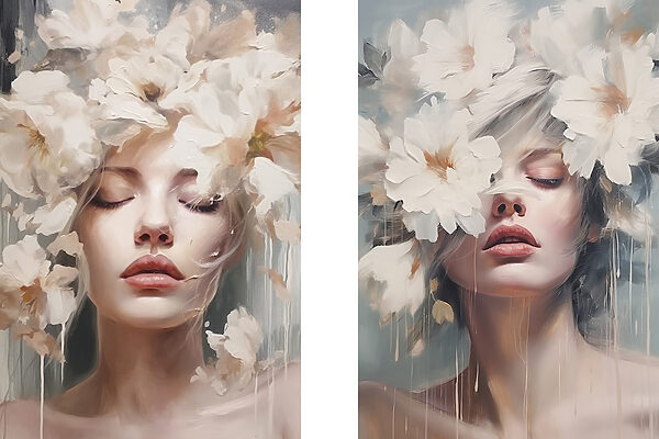 Woman with flowers in her hair