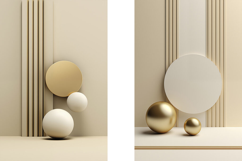 Dynamic shapes in neutral tones