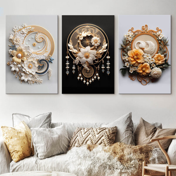 Collage of images of flowers and leaves Collage of images of flowers and leaves