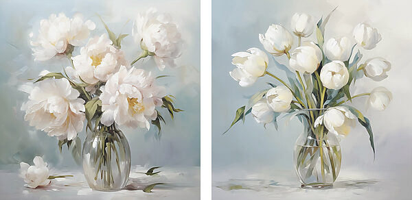 Painting of flowers in a vase