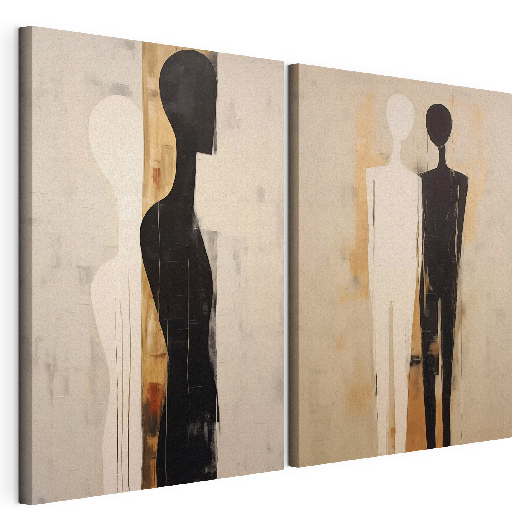 Couple of black and white figures