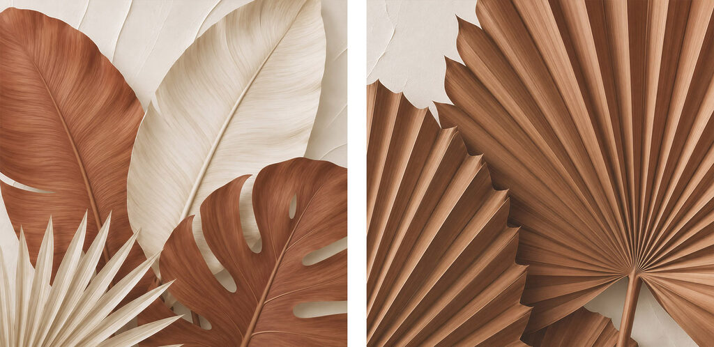 Nature-inspired earthy leaf arrangement