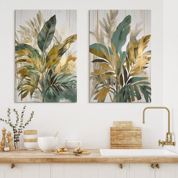 Painting of leaves and flowers