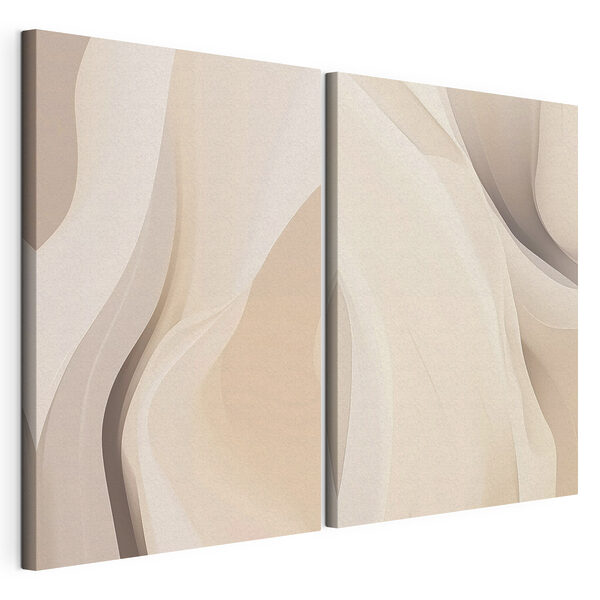 Tablou modular pe pânză Curbe delicate în nuanțe delicate