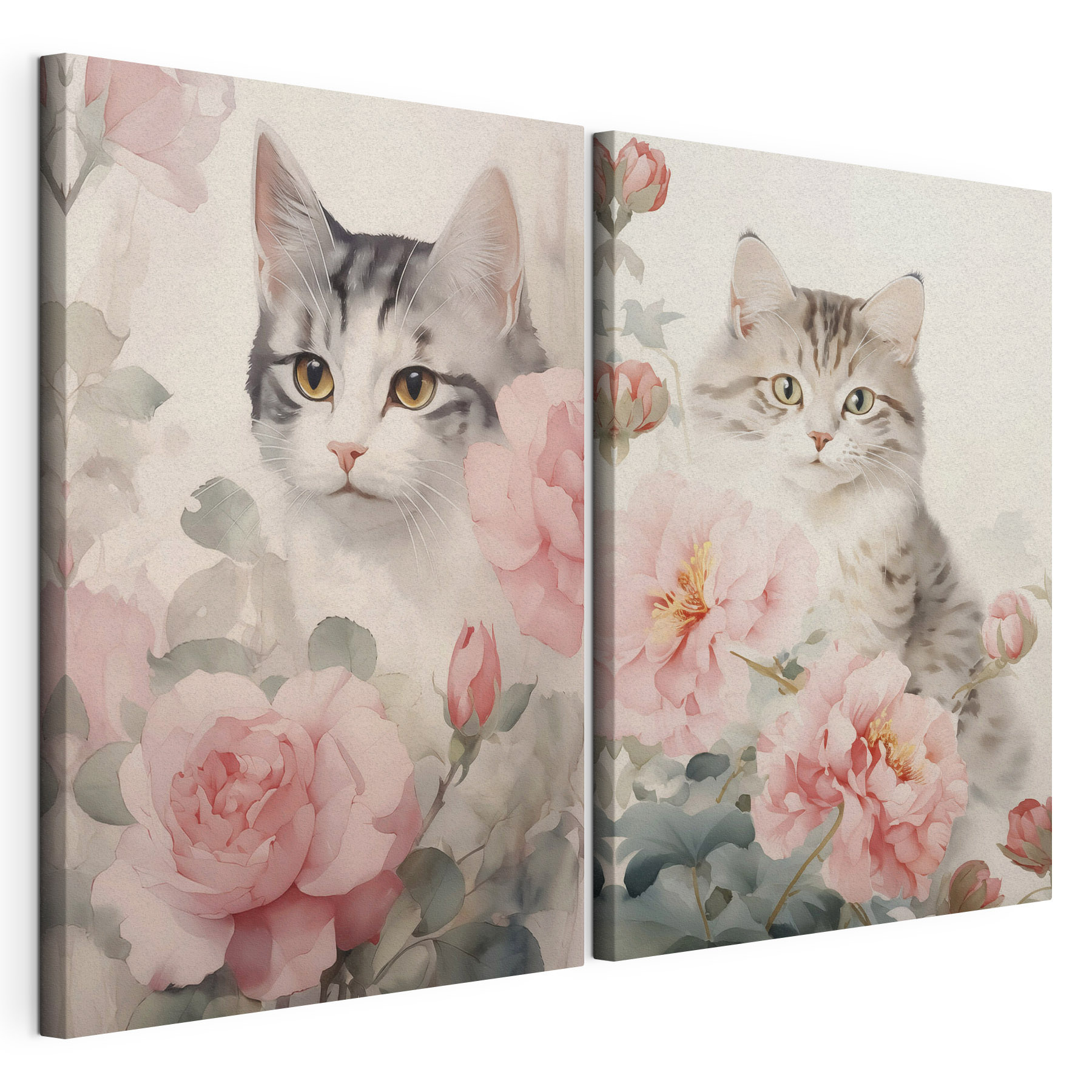 Cat in a garden of flowers Cat in a garden of flowers