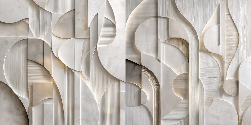 Abstract curves in soft neutral tones