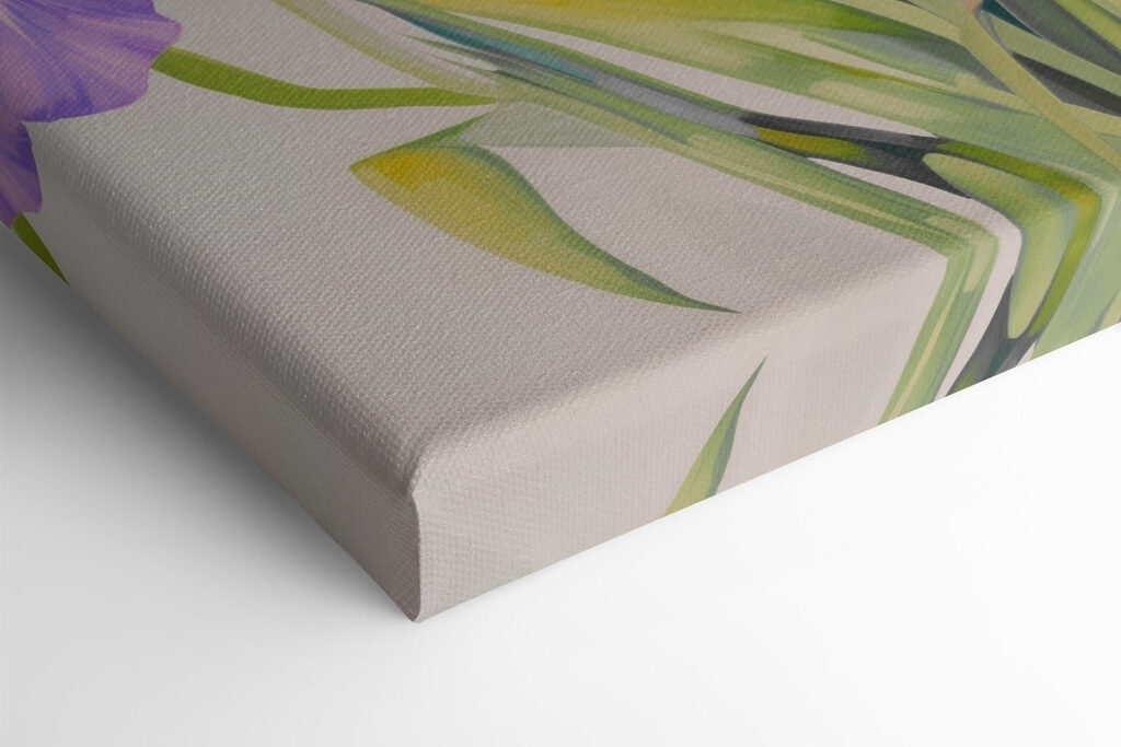 Painting of flowers on a white surface