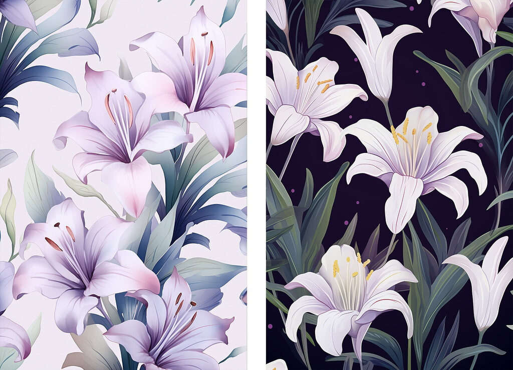 Vibrant flowers in soft hues
