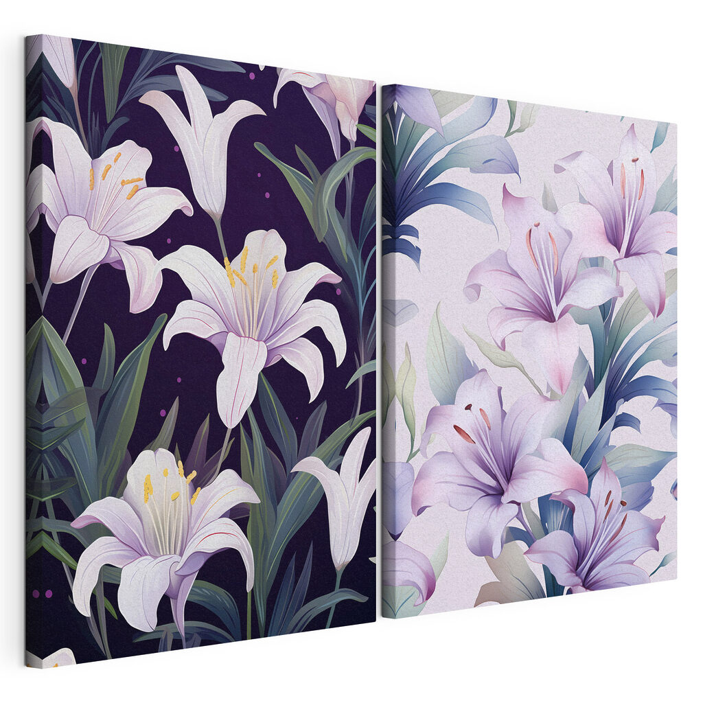 Vibrant flowers in soft hues