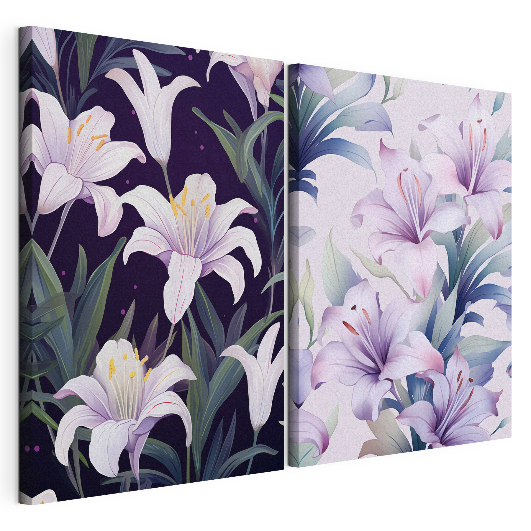 Vibrant flowers in soft hues