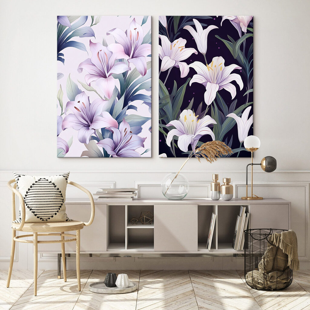 Vibrant flowers in soft hues