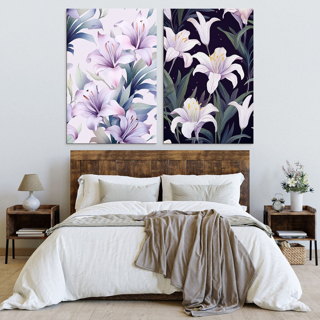 Vibrant flowers in soft hues