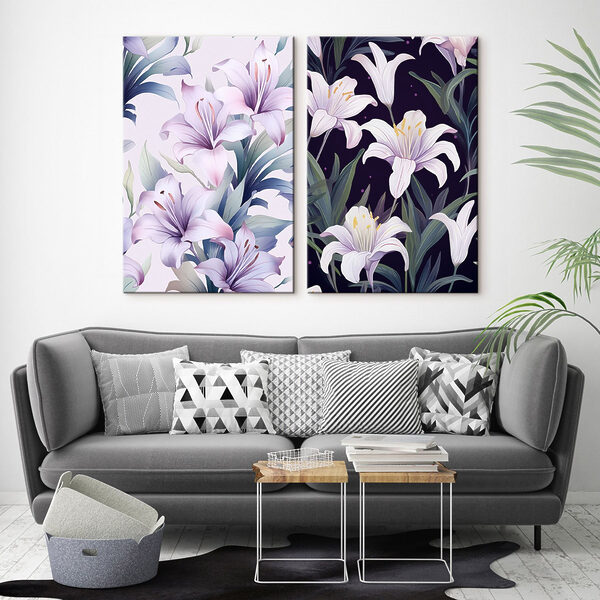 Vibrant flowers in soft hues