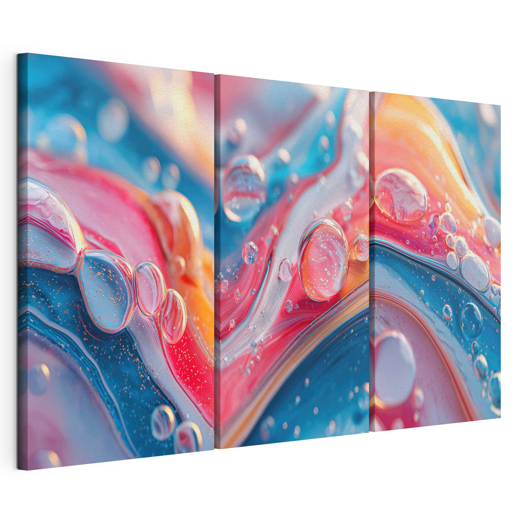 Colorful droplets on smooth surface
