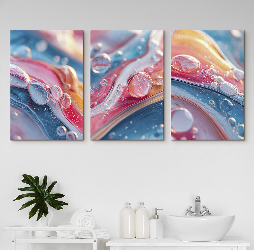 Colorful droplets on smooth surface