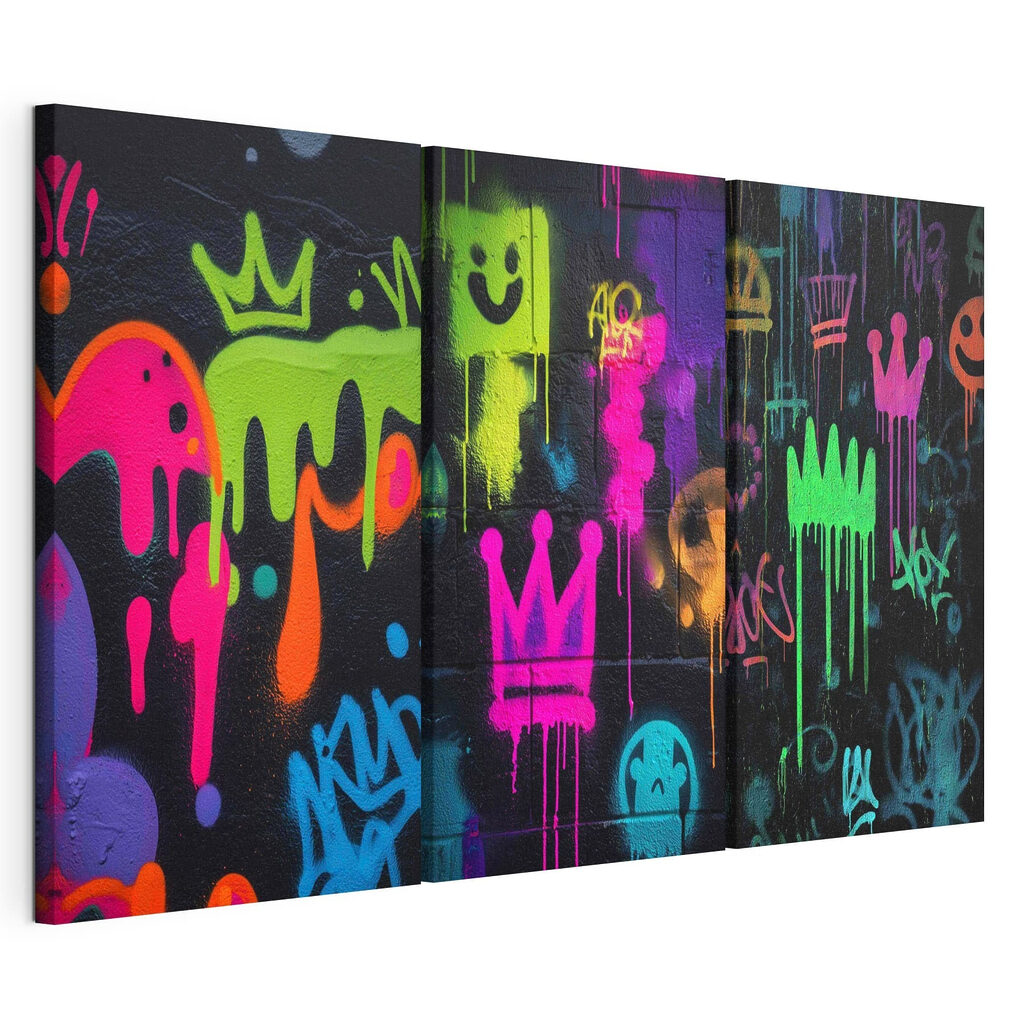 Vibrant street art with playful designs Vibrant street art with playful designs