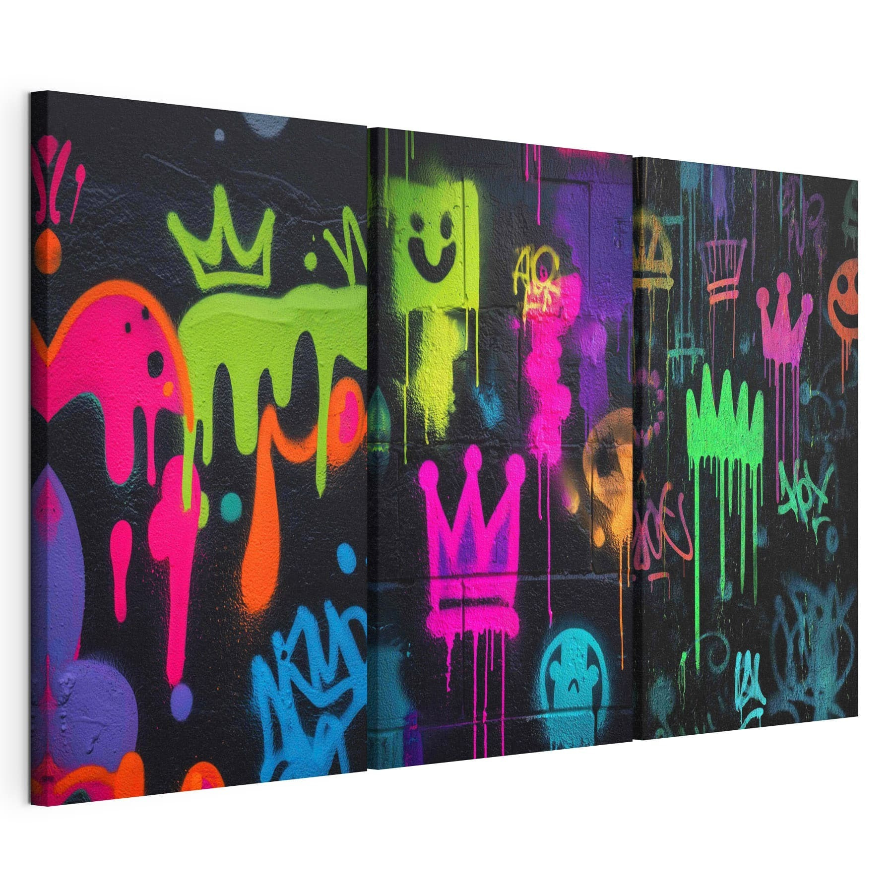 Vibrant street art with playful designs Vibrant street art with playful designs